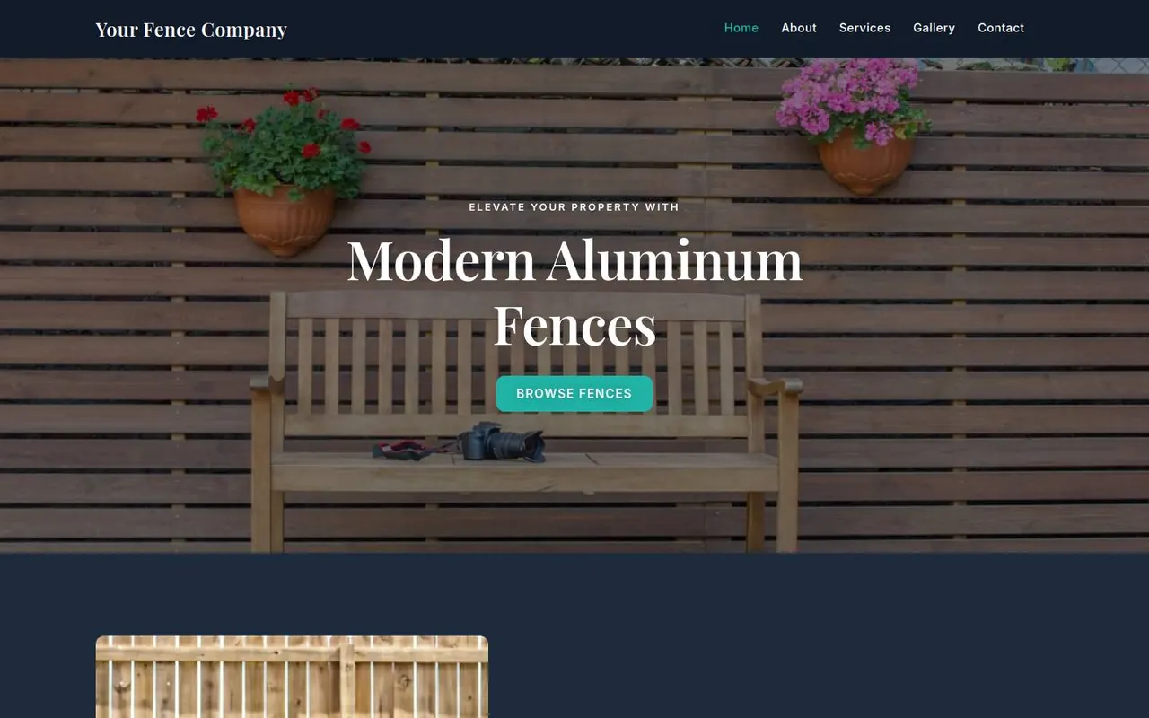 Fence company home page
