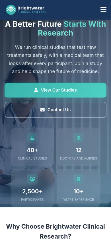 The research website on a phone